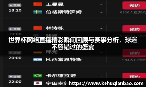 世界杯网络直播精彩瞬间回顾与赛事分析，球迷不容错过的盛宴