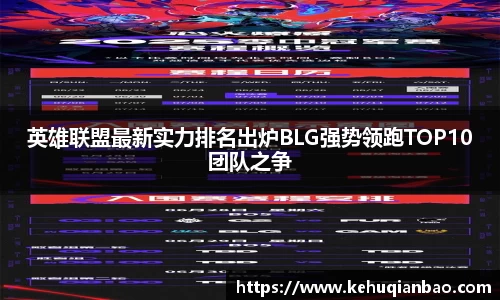 英雄联盟最新实力排名出炉BLG强势领跑TOP10团队之争